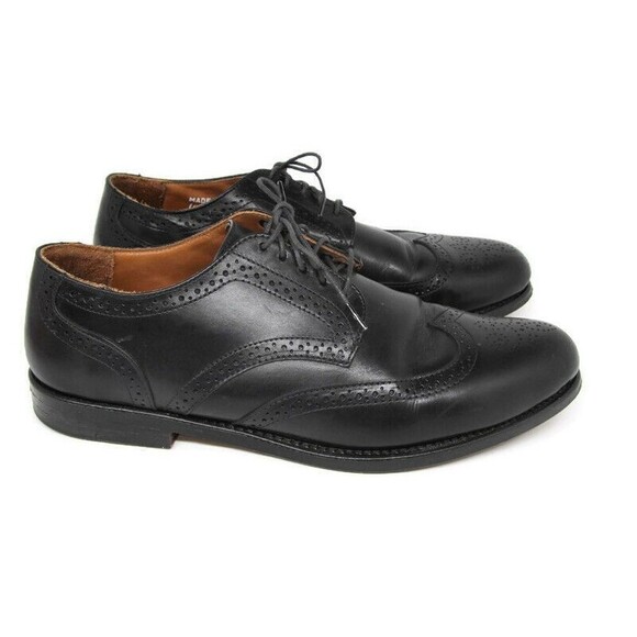 Cole Haan  Black Italian Calfskin Wingtip Derbys Size US 10 M   Made In USA - Picture 3 of 11